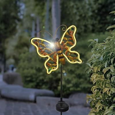 China Metal Solar Butterfly Stake Garden Light Butterfly Strip Strip Light Garden Solar Power Stake Butterfly Pattern Light Up Your Garden for sale