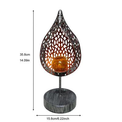 China Green Energy Solar Lamp Garden Decoration Lights Metal Fire Lamp Metal Flame Solar Table Light for sale