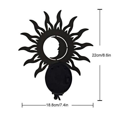 China Solar Iron Sun Wall Decoration Lights Vintage Solar Wall Lights Iron Sun Wall Light Iron Sun Wall Light Decorative Outdoor Warm White Garden 1pc Warm White Metal 180 for sale