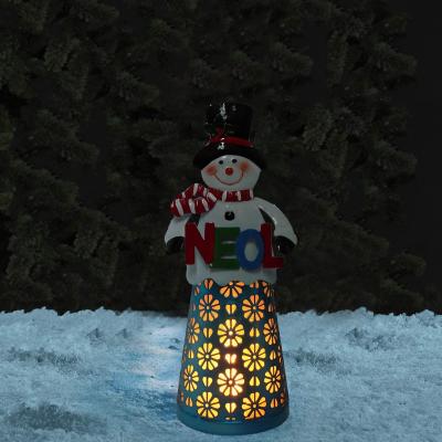 China Metal Snowman Christmas Led Light Christmas Decoration Light Metal Snowman Led Holiday Light Warm White Light 10pcs for sale