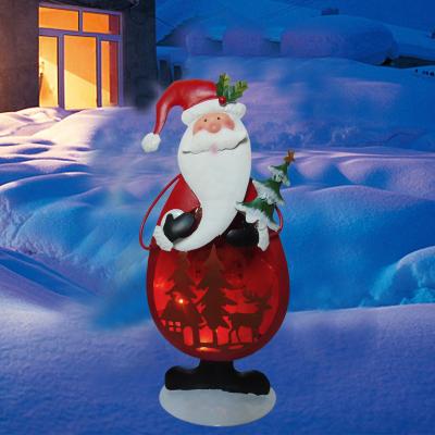 China Christmas Table Santa Led Light Christmas Metal Crafts Santa Table Lamp Metal Crafts Winter Santa Lamp Home Decoration for sale