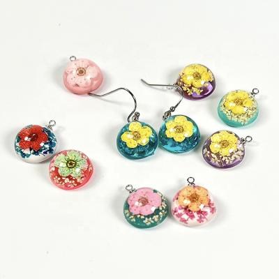 China La BOHÊME 14mm Ivy Factory Charms For Earrings Narcissus Dried Flower Earring Charms Diy for women and girl for sale