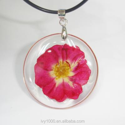 China 2022 Ethnic Women's Jewelry Necklace Real Dry Flower Natural Dry Flower Kolye Pink Dry Flower Necklace For Women for sale