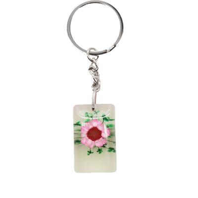 China Promotion Gift/Souvenir Luminous Mock Up Key Holder Ring Personalized Star Pink Flower Shaped Key Ring for sale