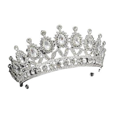 China Wedding Bridal Accessories Fashion Hot Selling Crystal Bride Crown Alloy Rhinestones Crown Wedding Tiaras Hair Jewelry for sale