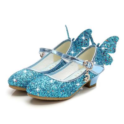 China Breathable Sandals Elsa Aurora Butterfly Cinderella Rapunzel Shoes Glitter Crystal Girls Shoes Belle Sofia for sale