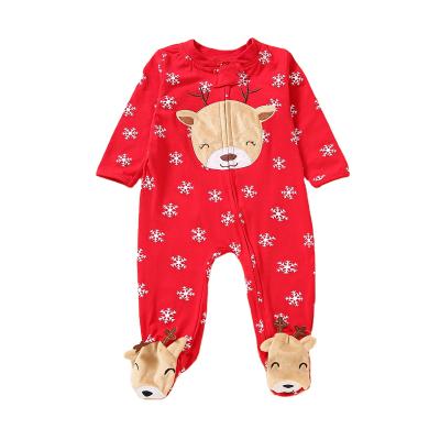 China Lovely Newborn Baby Boy's First Christmas Costume Clothes 3M To 12M Toddler Girls Jumpsuit Elk Baby Rompers for sale