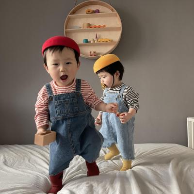 China Breathable 2021 Summer Kids Clothes Denim Overalls Shorts Jeans Boys Wear Kids Baby Boy Girl Overalls for sale