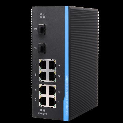 China Telecom 9V 12V 24V 48V 8 Port 10 Din Outdoor Gigabit Left Rail Mini 10 100 1000M Managed Industrial Ethernet Network Switch for sale