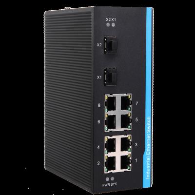 China Outdoor Telecom 24V 8 Port 10 Din Gigabit Mini 10 100 1000M Left Rail Managed Industrial Ethernet Network Switch Fiber Optic Equipment for sale