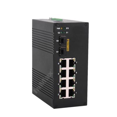 China CCTV Security System Din Rail PoE Switch 1000M Ethernet Fiber Optic Network Switch Controlled Industrial Ethernet Switch for sale