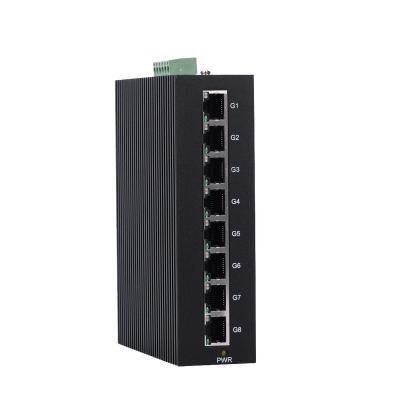 China Unmanaged CCTV Security System 8 Ports Ethernet Switch Panel 12v-36v DC Layer 2 Switch Hub for sale