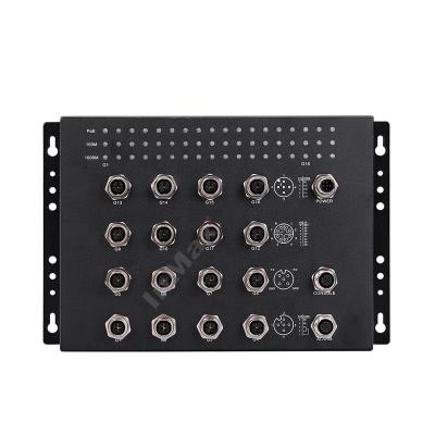 China LACP InMax Manufacturer M12 Metro Subway Integrated Railway Vehicle Traffic Gigabit Managed Industrial Ethernet Network Switch for sale