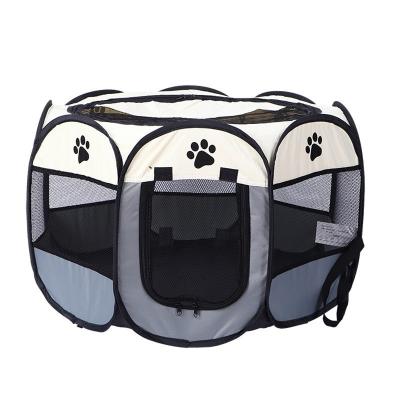 China Manufacturer Wholesale Octagonal Barrier Foldable Puppy Tent Breathable Pets Travel Cage for sale