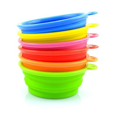 China Silicone Pet Bowl Colorful Easy Collapsible Collapsible Dog Food Easy Feeding Bowl for sale