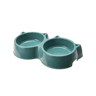 China 2022 Viable Hot Selling Two Bowls Pet Bowls Cat Dog Feeders Plastic Bowl for sale