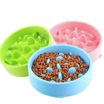 China Sustainable Wholesale Anti Slip Feed Pet Bowl Slow Dog Cat Bowl for sale