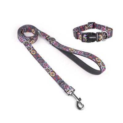 China New Custom Adjustable Reflective Nylon Pet Collar Traction Rope Set Reflective for sale