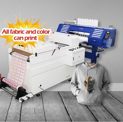 China Garment Shops No Cut T-shirt Heat Transfer Printing I3200 DTF White Ink Digital Printer Machine Direct To PET Film for sale