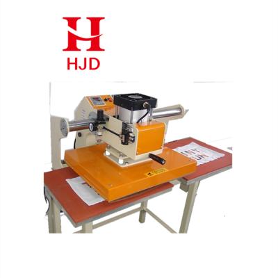 China Pneumatic garment heat transfer label 40*50 40*60 50*70 double heat station textile fabric heat press machine for label clothes for sale