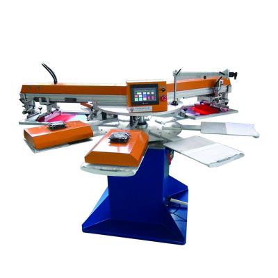 China Printing T Shirt 2 Colors Round Fast Running Automatic Silk Screen Printing Machine for sale