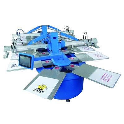 China T shirt printing 4 color automatic rotating silk screen printing equipment screen printing machine for T shirt for sale