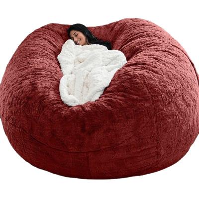 China Soft (No Fillings ) Dropshipping Bean Bag Chair Giant Foam Furniture Big Sofa With Soft Faux Fur Cover Living Room Sofas for sale