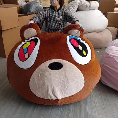 China Soft Kanye West Teddy Bear Plush 7Ft 8Ft Memory Foam Filled Huge Fur Extra Large Bean Bag Bed Giant Bean Bag Sofas For Adults for sale