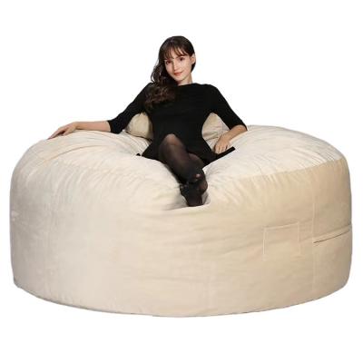 China Removable Cover Cheap Arm Less Velvet Bedroom Xl Cozy 6Ft Bean Bag In Guangzhou Foam Filler Oversized Giant Bean Bag Chair With Filling for sale