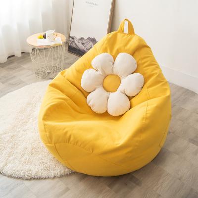 China Removable Cover Wholesale Price Sale Flower Shape Bean Bag Modern Lazy Sofa Bed Bean Bag Chair Sofa With Cloth Art for sale