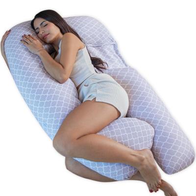 China Machine Washable Cover 60 Inch Pregnancy Pillow for Sleeping Extra Large U Shaped Body Pillow Maternity Pillow for Pregnant Women with Velvet Cover for sale