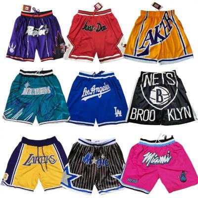 China Anti-Bacterial 2024 High Quality nbaing shorts Wholesale Embroidered Breathable Mesh Quick Dry Basketball Shorts Sport Pants for sale