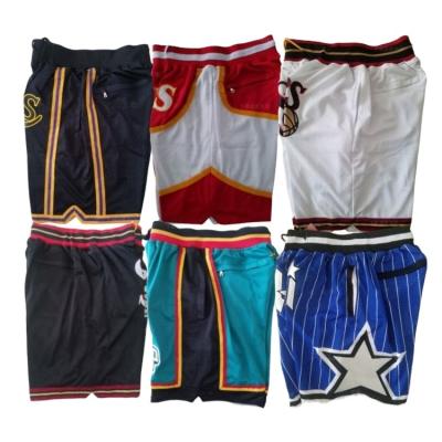 China Anti-Bacterial Factory Wholesale Price Sport Quick Dry 2 Layer Mesh 4 Zipper Pockets Elastic Rib Custom Don Men Nbaing Basketball Pants Shorts for sale