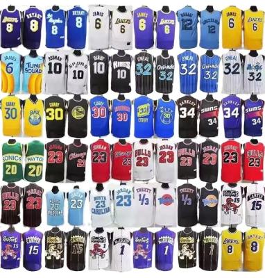 China Anti-Bacterial RETRO Nbaing Jersey America 30 Teams Basketball Wear Wholesale Vintage Top Quality Embroidery Stitched Men's Sports Shirt for sale