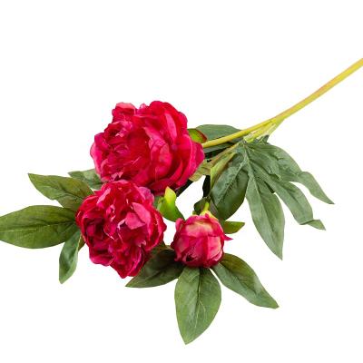 China FL2002 1-6 Beautiful Colorful Artificial Flower Heads Peonies Wholesale Silk Artificial Flowers For Decorative Peony Wedding Home Decor Touch Flower Snow Real for sale