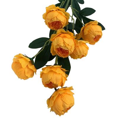 China Beautiful Colorful Artificial Flower FL2005 7 Heads Peony Wholesale Silk Artificial Flowers For Decorative Flower Wedding Home Decor Real Touch for sale