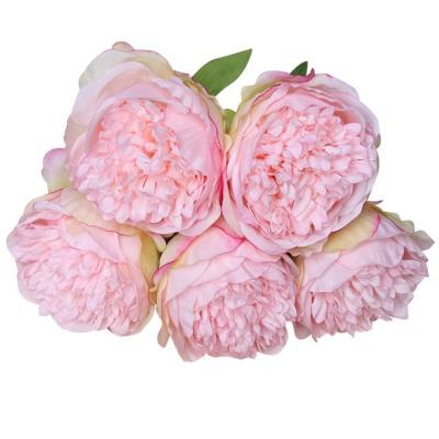 China FL2008 5 Heads Beautiful Artificial Silk Wholesale Peony Bouquet Colorful Artificial Silk Flowers For Wedding Decor Bride Hand Home Decorative Bouquet for sale