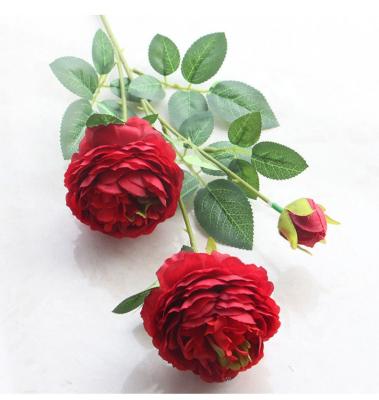 China Beautiful Colorful Artificial Flower FL2001 3 Heads Peonies Wholesale Silk Artificial Flowers For Single Peony Wedding Home Decor Real Touch Decorative Flower for sale