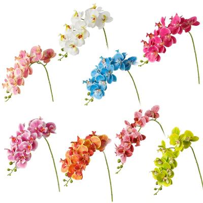 China FL3201 Real Touch Latex Butterfly Natural High Quality Artificial Orchid Flower Silk Cloth Film Orchid For Wedding Party Home Decoration for sale