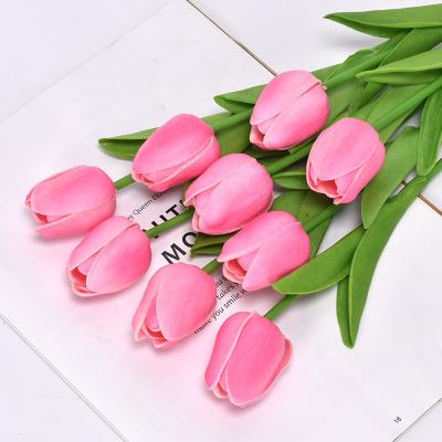 China Touch 34cm Natural Real Silk Flower Touch FL4604 Artificial Tulips For Wedding Home Decoration for sale