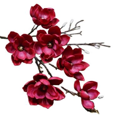 China Factory Direct Selling FL5001 Natural Touch Artificial Flowers Branches Single Stem Real Touch Flower Silk Magnolia For Centerpieces Layouts for sale