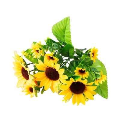 China FL5201 Natural Artificial Touch Sunflower Suppliers Supply Handmade Wedding Sunflowers Bulk Natural Touch Bright Colors The Sun Flower for sale