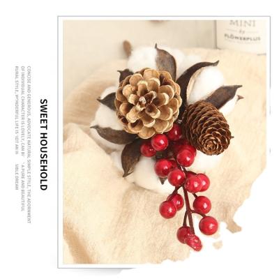 China DF1004 Touch Factory Bulk Sale Christmas Decoration Natural Flower Dried Cotton Flower For Flower Arrangement for sale