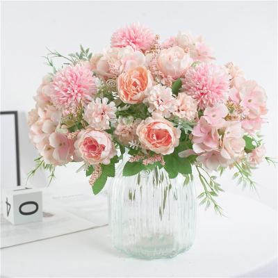 China BQ2004 Wholesale Touch Natural Real Plant Artificial Flower Peony Bouquet For Wedding Decoration Home Decorative Simulation Silk Flowers for sale