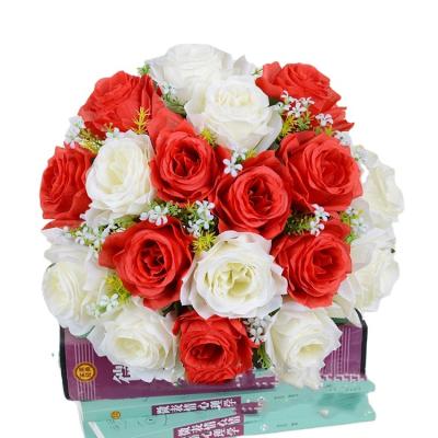 China BQ1010 Natural Real Touch Artificial Silk Rose Bouquet Flowers For Wedding Bridal Bouquet for sale