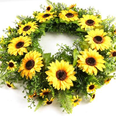 China WH1005 Beautiful WH1005 Christmas Sunflower Christmas Decorative Sun Flower Garland Decor Wholesale Colorful Artificial Flower Wedding Decoration for sale