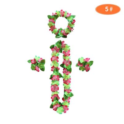 China Beautiful artificial flower WH1001 party promotion hawaii decoration flower hawaiian garland wholesale colorful polyester leis necklace for sale