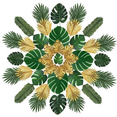 China Real Touch PL1010 Faux Leaf Beach Party Decoration Summer Artificial Palm Leaves Natural Artificial Hawaiian Tropical Turtle Leaf for sale