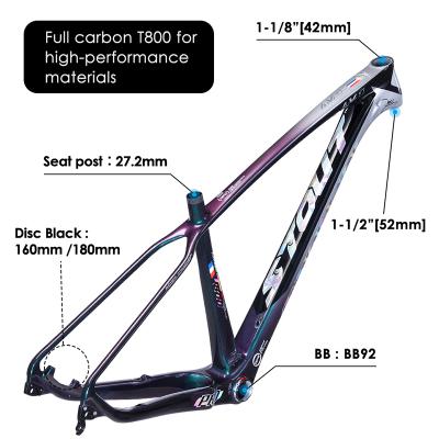 China Super Light 142 x 12mm MTB Bicycle Frames Free Shipping Parts For Sale By Axle Mountain Bike Frame 27.5 Inch 29er Carbon Bike Frames for sale