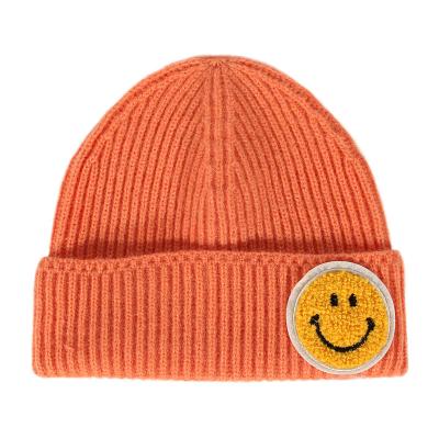 China JCC New Design Custom 100% COMMON Cotton Baby Smile Beanies Kids Knitted Hats / Baby Winter Beanie Cap for sale